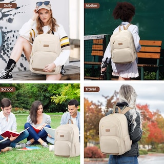 Foto 7 | Foto 7 | Mochila Lovevook Para Portátil De Viaje, Impermeable, 15.6 Pulgadas, Color Beige - Venta Internacional.