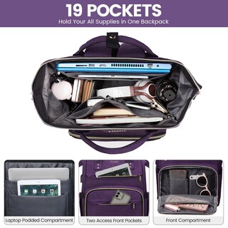 Foto 3 | Foto 3 | Mochila Para Portátil Lovevook Para Mujer, 17 Pulgadas, Impermeable, Color Morado - Venta Internacional.