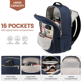 Foto 3 | Foto 3 | Mochila Para Portátil Lovevook Impermeable Para Mujer 15.6'' Azul Marino - Venta Internacional.