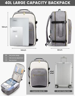 Foto 4 | Foto 4 | Mochila De Viaje Lovevook 40l Impermeable Para Mujeres Y Hombres - Venta Internacional.