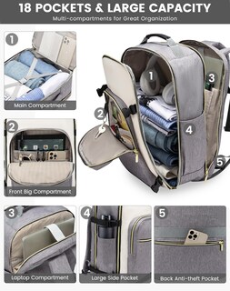 Foto 5 | Foto 5 | Mochila De Viaje Lovevook 40l Impermeable Para Mujeres Y Hombres - Venta Internacional.