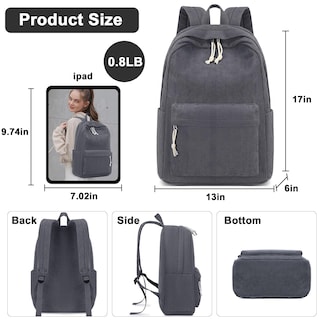 Foto 3 | Foto 3 | Mochila Escolar Btoop Corduroy, Portátil Grande De 17 Pulgadas Para Adolescentes - Venta Internacional.
