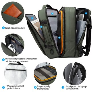 Foto 2 | Foto 2 | Mochila De Viaje Bange, Expandible, 35 L, Impermeable Para Hombres Y Mujeres - Venta Internacional.