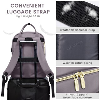 Foto 6 | Foto 6 | Mochila Lovevook Para Mujer, Portátil De 15,6 Pulgadas, Trabajo Y Viajes, Gris Y Morado - Venta Internacional.