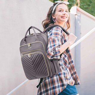 Foto 7 | Foto 7 | Mochila Lovevook Para Mujer, Portátil De 15,6 Pulgadas, Trabajo Y Viajes, Gris Y Morado - Venta Internacional.