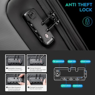 Foto 3 | Foto 3 | Mochila Antirrobo Bange Con Puerto De Carga Usb Para Portátil De 15,6 Pulgadas - Venta Internacional.