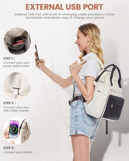 Foto 7 | Foto 7 | Mochila Para Portátil Lovevook Para Mujer, 15.6 Pulgadas, Impermeable, Negra - Venta Internacional.