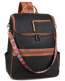 Foto 1 | Foto 1 | Mochila Para Portátil Fadeon Leather Travel 15.6'' Negro Marrón - Venta Internacional.