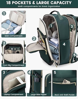 Foto 4 | Foto 4 | Mochila De Viaje Lovevook 40l Impermeable Para Mujeres Y Hombres - Venta Internacional.