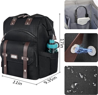 Foto 5 | Foto 5 | Mochila Para Portátil Falanko Para Mujer De 15.6 Pulgadas Con Puerto Usb Negra - Venta Internacional.