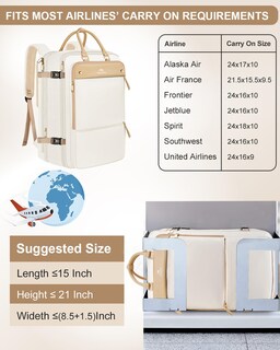 Foto 4 | Foto 4 | Mochila Matein Carry On Tsa De 52 Litros Para Portátil De Viaje De 17 Pulgadas, Color Beige - Venta Internacional.