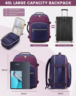 Foto 4 | Foto 4 | Mochila De Viaje Lovevook 40l Impermeable Para Mujeres Y Hombres - Venta Internacional.