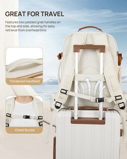 Foto 5 | Foto 5 | Mochila De Viaje Telena Para Portátil De 15.6 Pulgadas Para Mujer Beige-marrón - Venta Internacional.