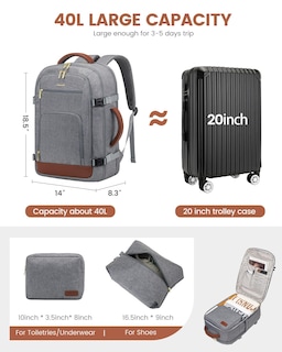 Foto 2 | Foto 2 | Mochila De Viaje Lovevook Carry On De 40 Litros Para Mujer Con Portátil De 17 Pulgadas - Venta Internacional.