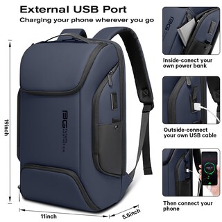 Foto 3 | Foto 3 | Mochila Bange Business Laptop Smart 15.6'' Impermeable Azul - Venta Internacional.