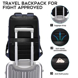 Foto 5 | Foto 5 | Mochila Bange Business Laptop Smart 15.6'' Impermeable Azul - Venta Internacional.