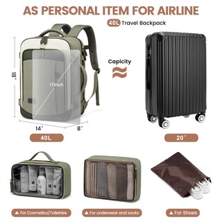 Foto 5 | Foto 5 | Mochila De Viaje Lovevook De 40 Litros Con 3 Cubos De Embalaje Para Mujer - Venta Internacional.