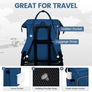 Foto 4 | Foto 4 | Mochila Para Portátil Lovevook Para Mujer 15.6'' Impermeable Azul - Venta Internacional.
