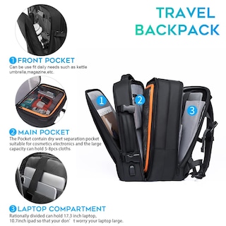 Foto 4 | Foto 4 | Mochila De Mano Bange Blake De 45 L Para Viajes De Negocios De 17.3 Pulgadas - Venta Internacional.