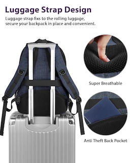 Foto 3 | Foto 3 | Mochila Matein Para Portátil Extra Grande De 18.4 Pulgadas, Impermeable, Azul Oscuro - Venta Internacional.