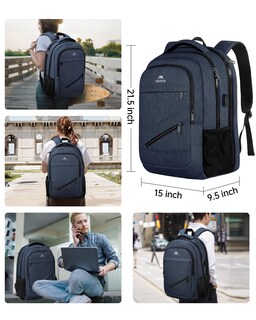 Foto 4 | Foto 4 | Mochila Matein Para Portátil Extra Grande De 18.4 Pulgadas, Impermeable, Azul Oscuro - Venta Internacional.