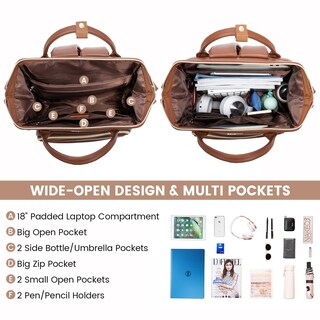 Foto 2 | Foto 2 | Mochila Para Portátil Lovevook De Piel De 18 Pulgadas Para Mujer, Color Marrón - Venta Internacional.