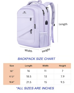 Foto 5 | Foto 5 | Mochila Matein Para Portátil Extragrande De 18,4 Pulgadas Con Puerto Usb, Color Morado - Venta Internacional.