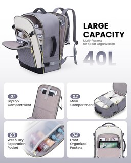 Foto 3 | Foto 3 | Mochila Lovevook Large Travel De 40 Litros Para Mujer Con Portátil De 17 Pulgadas - Venta Internacional.