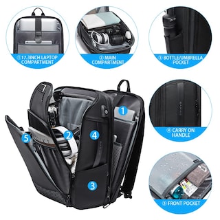 Foto 2 | Foto 2 | Mochila De Viaje Bange 45l Ampliable Para Portátil De 17,3 Pulgadas - Venta Internacional.