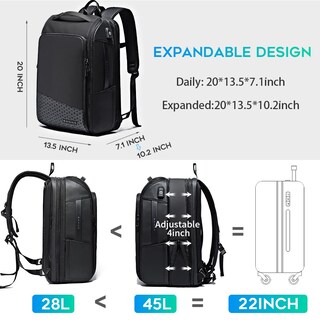 Foto 3 | Foto 3 | Mochila De Viaje Bange 45l Ampliable Para Portátil De 17,3 Pulgadas - Venta Internacional.