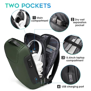 Foto 4 | Foto 4 | Mochila Para Portátil Bange Slim De 15.6 Pulgadas Con Cerradura Y Puerto Usb - Venta Internacional.