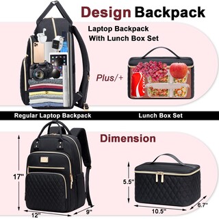 Foto 4 | Foto 4 | Mochila De Almuerzo Weitars Para Mujer Con Portátil De 15,6 Pulgadas - Venta Internacional.