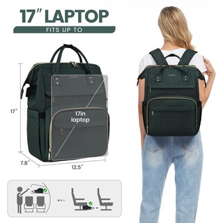 Foto 5 | Foto 5 | Mochila Para Portátil Lovevook Para Mujer, 17 Pulgadas, Impermeable, Verde Oscuro - Venta Internacional.