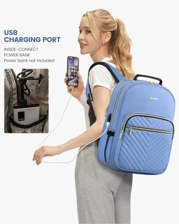 Foto 5 | Foto 5 | Mochila Lovevook Para Portátil Para Mujer De 15,6 Pulgadas Con Puerto Usb, Color Azul - Venta Internacional.