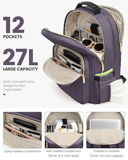Foto 2 | Foto 2 | Mochila Lovevook Para Mujer, Portátil De Viaje De 15.6 Pulgadas Con Puerto Usb - Venta Internacional.