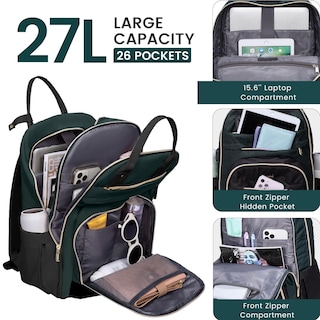 Foto 3 | Foto 3 | Mochila Para Portátil Lovevook Para Mujer De 15.6 Pulgadas, Color Verde Oscuro - Venta Internacional.