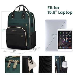 Foto 4 | Foto 4 | Mochila Para Portátil Lovevook Para Mujer De 15.6 Pulgadas, Color Verde Oscuro - Venta Internacional.