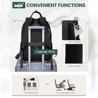 Foto 6 | Foto 6 | Mochila Para Portátil Lovevook Para Mujer De 15.6 Pulgadas, Color Verde Oscuro - Venta Internacional.