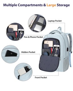 Foto 7 | Foto 7 | Mochila Para Portátil Matein Para Mujer De 17 Pulgadas Con Puerto De Carga Usb - Venta Internacional.