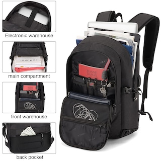 Foto 5 | Foto 5 | Mochila Para Portátil Tzowla Antirrobo, Resistente Al Agua, 17.3 Pulgadas, Negra - Venta Internacional.