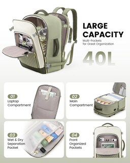 Foto 3 | Foto 3 | Mochila Lovevook Large Travel De 40 Litros Para Mujer Con Portátil De 17 Pulgadas - Venta Internacional.