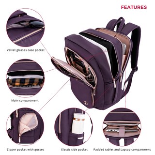 Foto 3 | Foto 3 | Mochila Para Portátil Swissdigital Katy Rose Sd1006f-46 Púrpura - Venta Internacional.