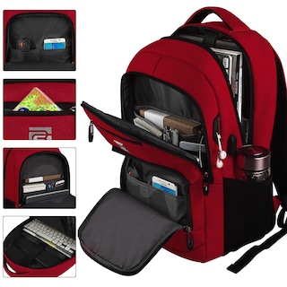 Foto 2 | Foto 2 | Mochila para Portátil Volher Business Travel Antirrobo 15.6 Pulgadas Roja - Venta Internacional