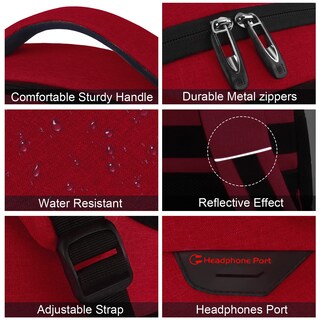Foto 4 | Foto 4 | Mochila para Portátil Volher Business Travel Antirrobo 15.6 Pulgadas Roja - Venta Internacional