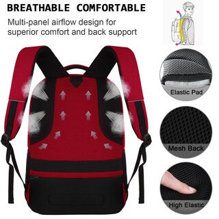 Foto 5 | Foto 5 | Mochila para Portátil Volher Business Travel Antirrobo 15.6 Pulgadas Roja - Venta Internacional