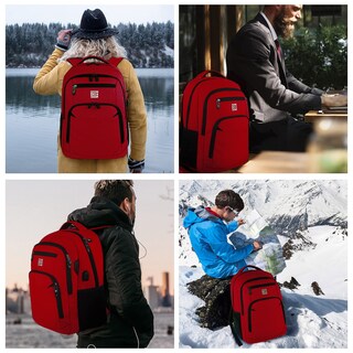 Foto 7 | Foto 7 | Mochila para Portátil Volher Business Travel Antirrobo 15.6 Pulgadas Roja - Venta Internacional