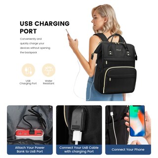 Foto 4 | Foto 4 | Mochila Lovevook para Laptop de 17 Pulgadas con Puerto USB - Venta Internacional