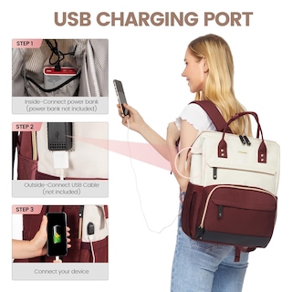 Foto 5 | Foto 5 | Mochila para Portátil Lovevook 15.6 \" Impermeable Puerto USB para Mujer - Venta Internacional