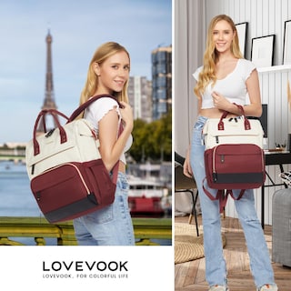 Foto 7 | Foto 7 | Mochila para Portátil Lovevook 15.6 \" Impermeable Puerto USB para Mujer - Venta Internacional