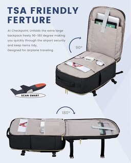 Foto 7 | Foto 7 | Mochila de Viaje Lovevook 40L Negra con Espacios para Laptop de 17'' - Venta Internacional